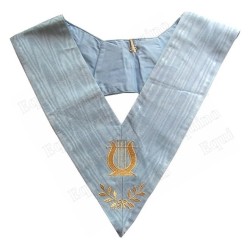 Masonic collar – Traditional French Rite – Organist – Machine embroidery