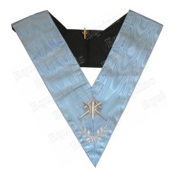 Masonic collar – Traditional French Rite – Second Master of Ceremonies – Mourning back – Machine embroidery