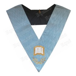 Masonic collar – Traditional French Rite – Orator – Mourning back – Machine embroidery