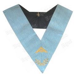 Masonic collar – Traditional French Rite – Senior Warden – Mourning back – Machine embroidery