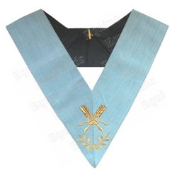Masonic collar – Traditional French Rite – Secretary – Mourning back – Machine embroidery