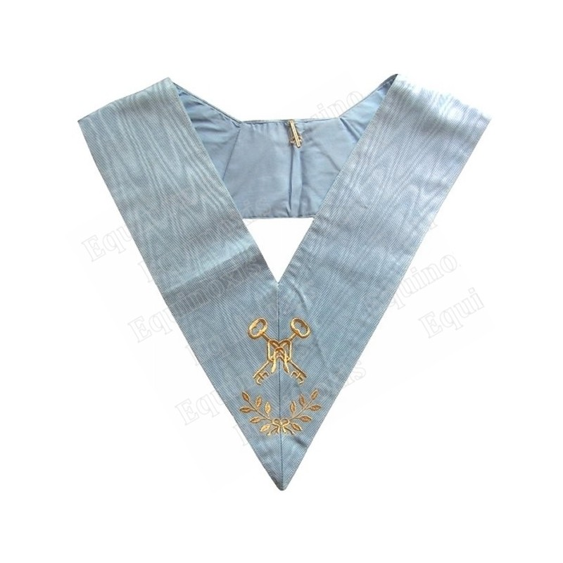 Masonic Officer's collar – Traditional French Rite – Treasurer – Machine-embroidered