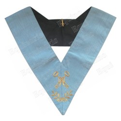 Masonic collar – Traditional French Rite – Treasurer – Mourning back – Machine embroidery