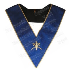 Masonic collar – Operative Rite of Solomon – Master of Ceremonies – Mourning back – Machine embroidery