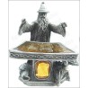 Magician pewter figurine – Magicien standing in front of his altar