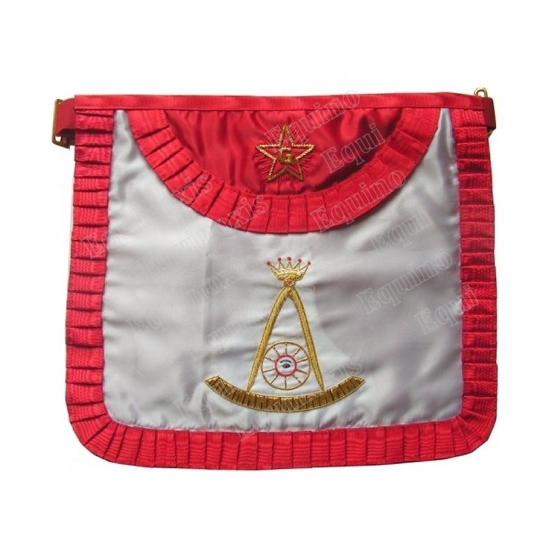 Satin Masonic apron – French Chapter – 2nd Order – Rounded angles
