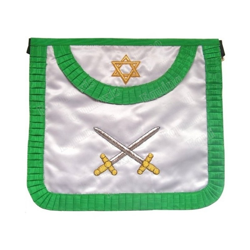 Satin Masonic apron – French Chapter – 3rd Order – Crossed swords