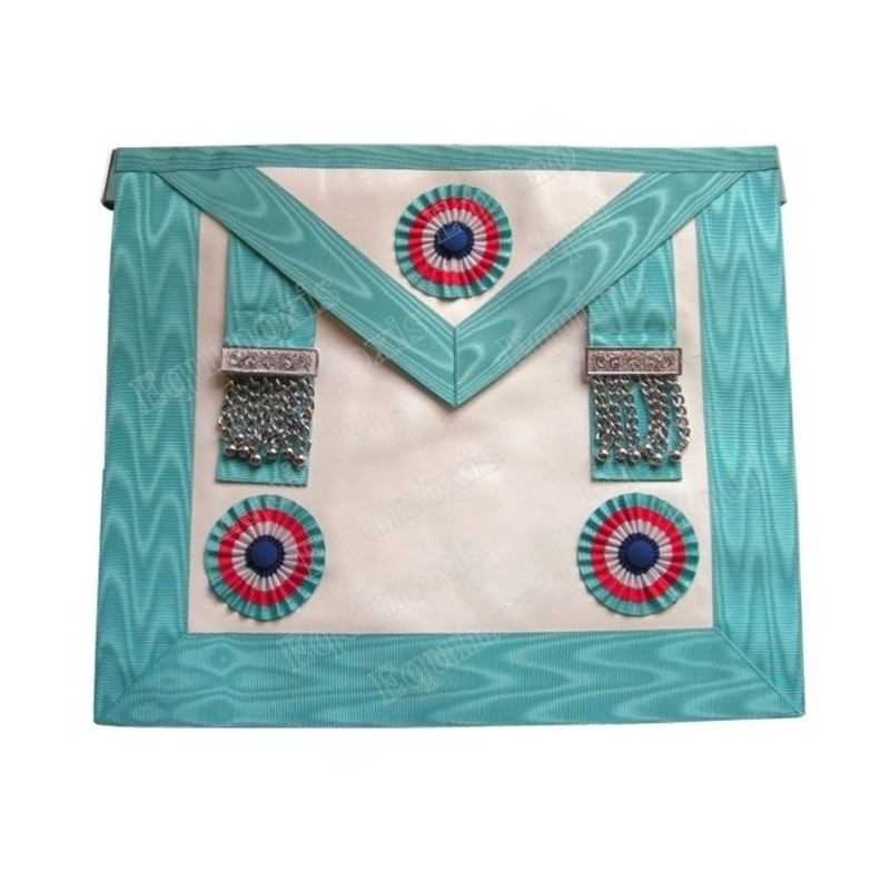 Fake-leather Masonic apron – French Craft – Master Mason – French rosettes