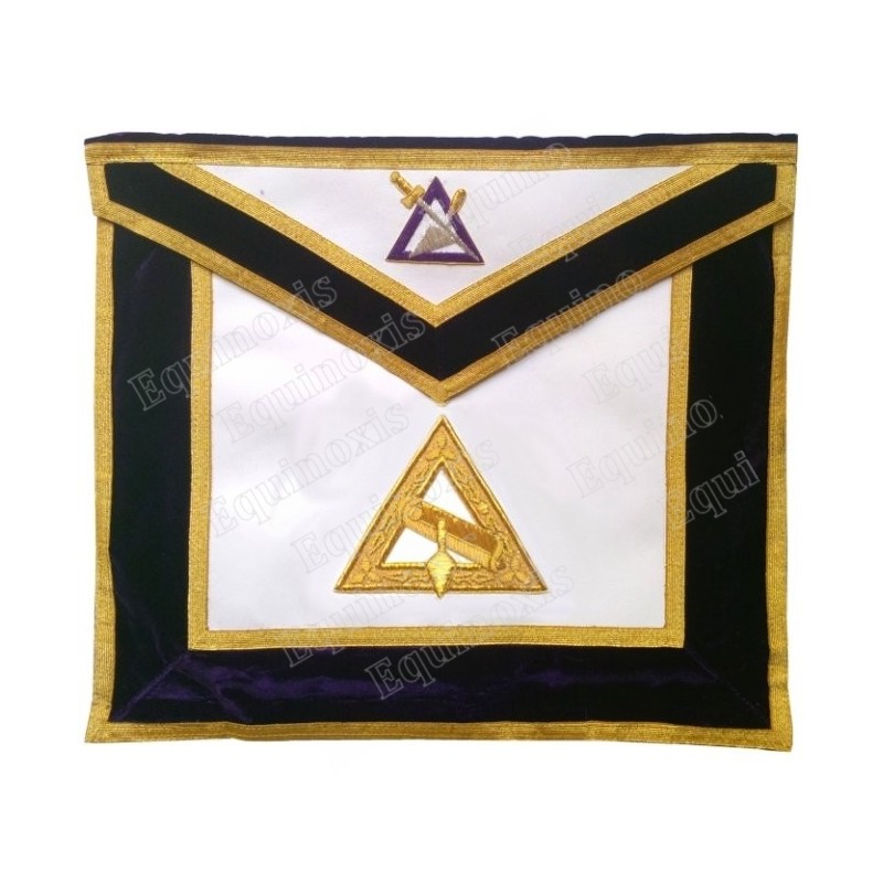 Masonic Officer's apron – GCCAF – Cryptic Council's Officer – Marshal – Hand-embroidered