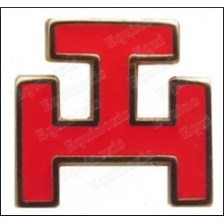 Masonic lapel pin – Holy Royal Arch – Triple Tau – Red enamel