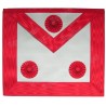 Leather Masonic apron – AASR – Master Mason – 3 rosettes – Dos rouge