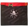 Leather Masonic apron – AASR – Master Mason – Red square-and-compass + MB – Machine embroidery