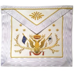 Leather Masonic apron – Scottish Rite (ASSR) – 33rd degree – European flag