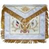 Leather Masonic apron – ASSR – 33rd degree avec franges – Drapeau français