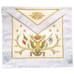 Leather Masonic apron – Scottish Rite (ASSR) – 33rd degree – Italian flag