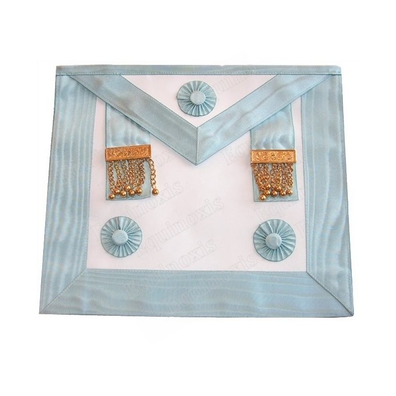 Leather Masonic apron – RSR – Master Mason w/ 3 rosette + tassles – 30 cm x 38 cm
