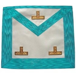Vinyl Masonic apron – Groussier French Rite– Worshipful Master – 3 taus – 30 cm x 35 cm