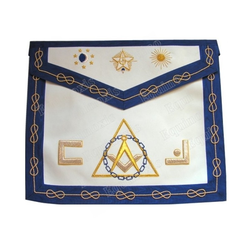Leather Masonic apron – Operative Rite of Solomon – Master Mason – Mourning back