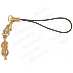 Masonic mobile phone charm – Love knot – Gold finish