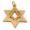 Jewish pendant – Star of David with square-and-compass – Gold