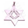 Jewish pendant – Star of David with square-and-compass – Silver