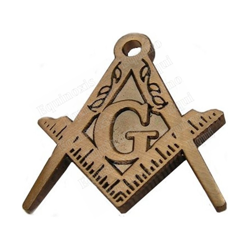 Masonic lapel pin – Square-and-compass + G – Antique bronze finish