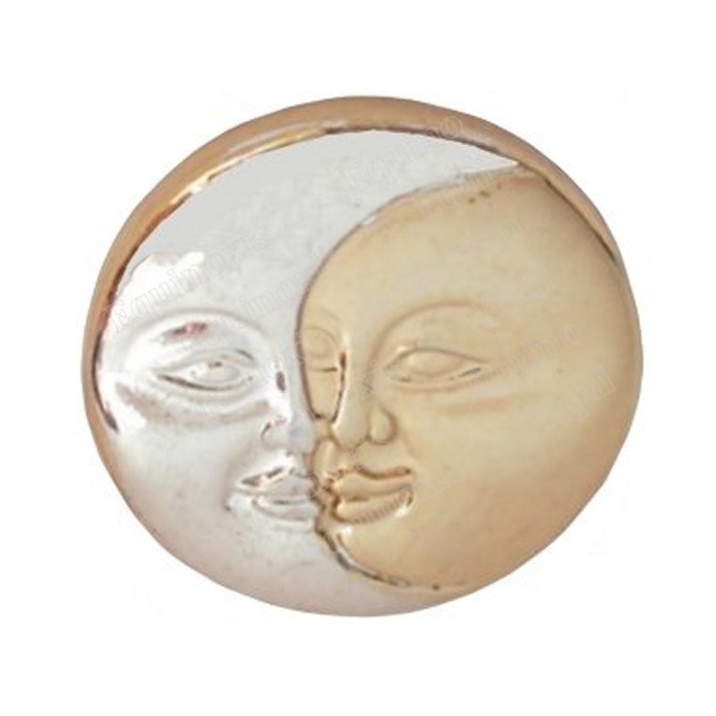 Masonic lapel pin – 3D Sun and moon