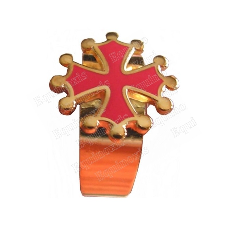Occitania finger-ring – Occitania cross finger-ring – Red enamel