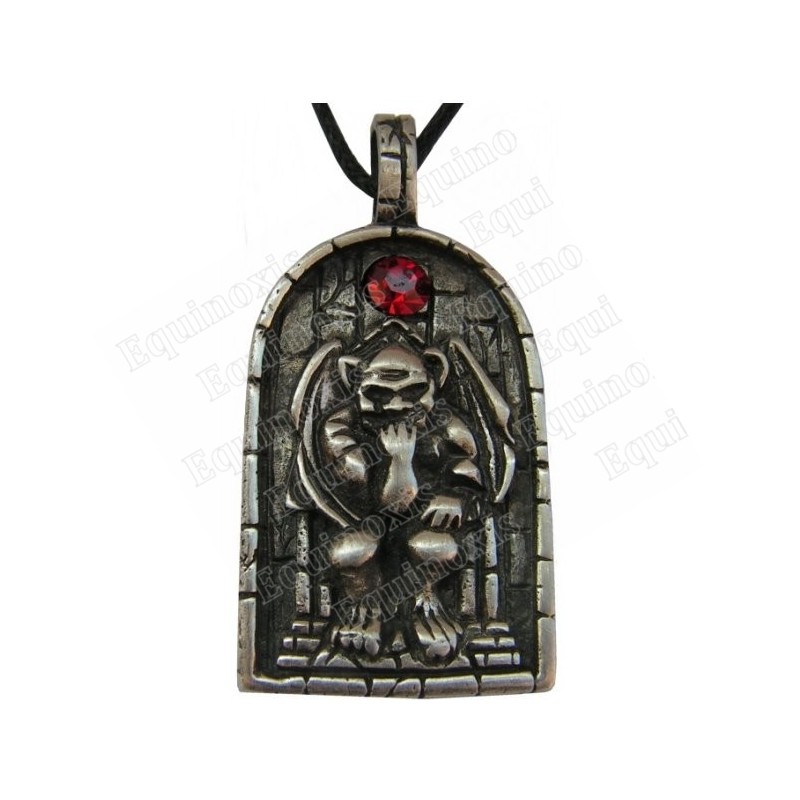 Gothic pendant – Sitting Gargoyle, with stone