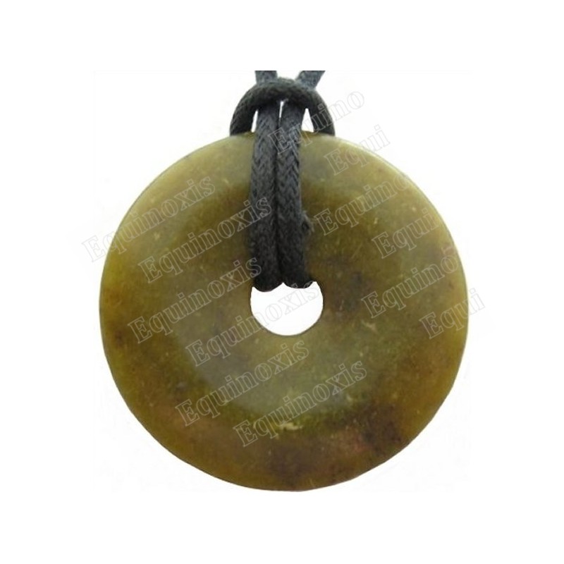 Gemstone pendant – Donut – Green jade