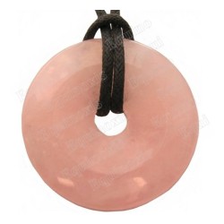 Gemstone pendant – Donut – Rose quartz