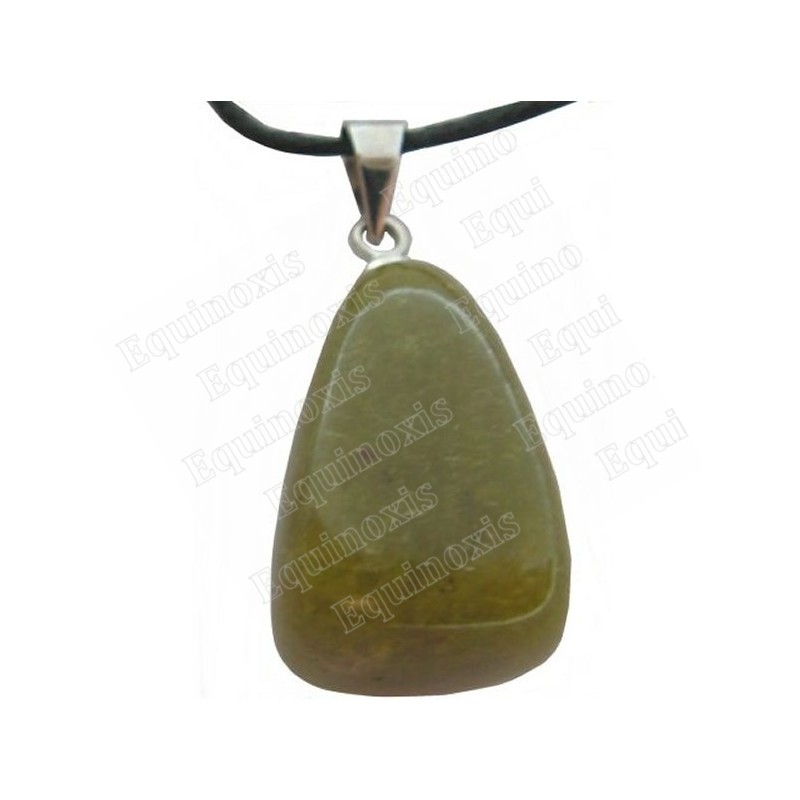 Gemstone pendant – Tumbled stone – Greeen jade