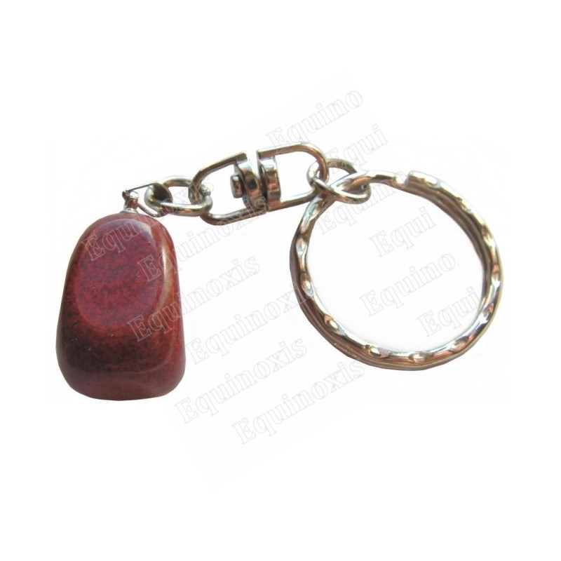 Gemstone keyring – Red-jasper tumbled stone