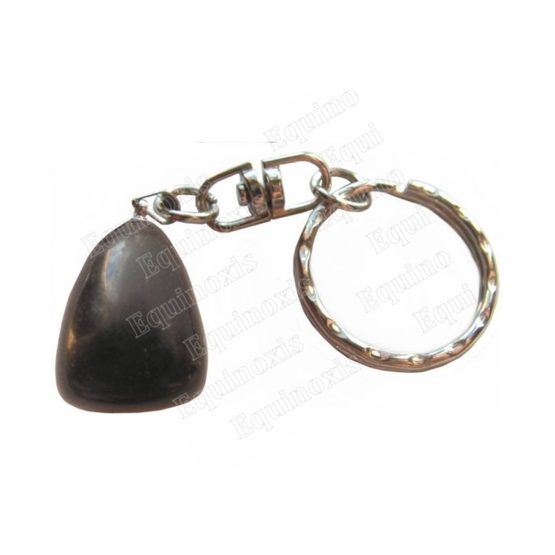 Gemstone keyring – Black-obsidian tumbled stone