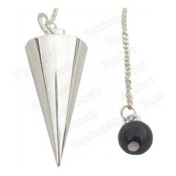 Silver–plated brass dowsing pendulum 19 – Cone-shaped pendulum
