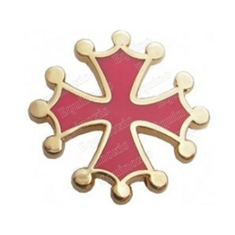 Regional lapel pin – Occitania cross with red enamel