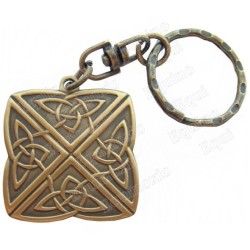 Celtic keyring – Four-direction knot – Square – Antique bronze