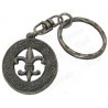 Celtic keyring – Fleur-de-lys with Celtic knot – Antique silver