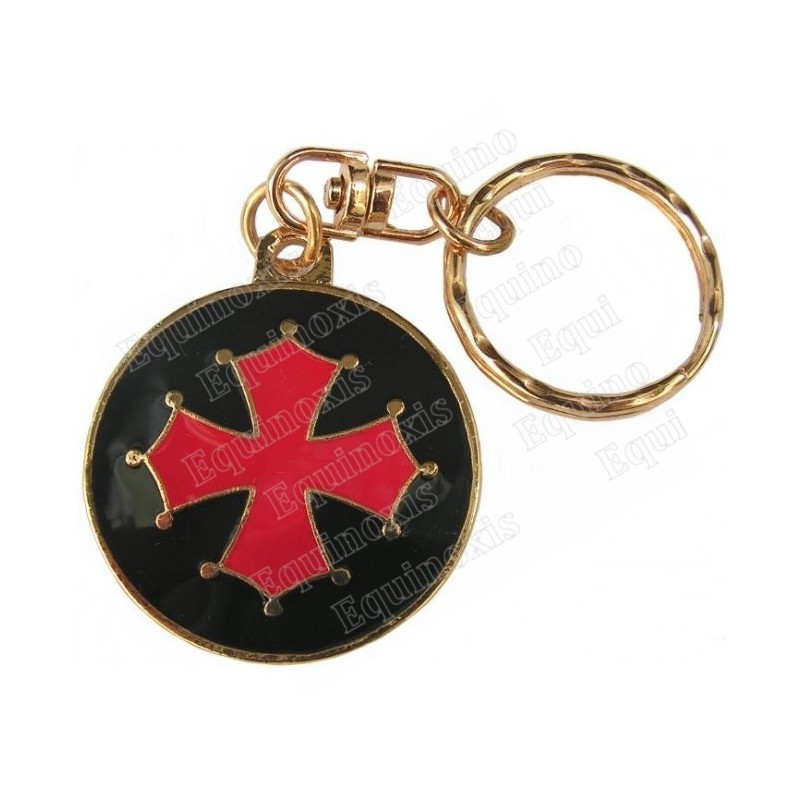 Occitania keyring – Occitania cross – Red and black enamel