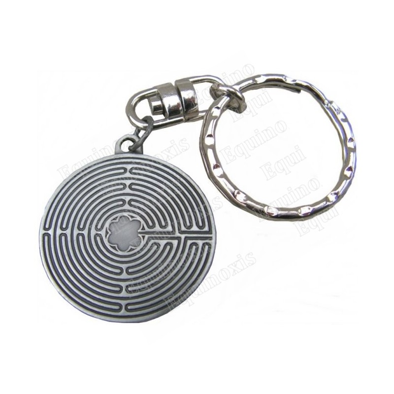 Symbolic keyring – Labyrinth of Chartres – Silver finish