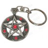 Symbolic keyring – Pentagramme with red stones
