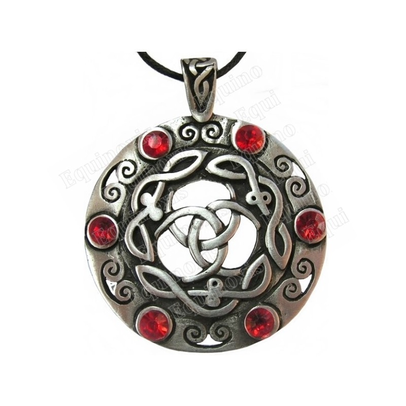 Celtic pendant – Shield with red stones