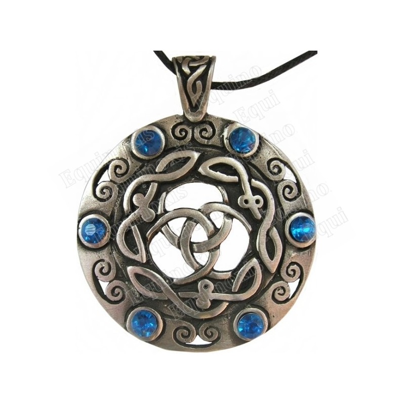Celtic pendant – Shield with blue stones