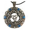 Celtic pendant – Shield with blue stones