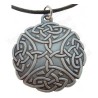 Celtic pendant – Four-direction knot – Round – Antique silver