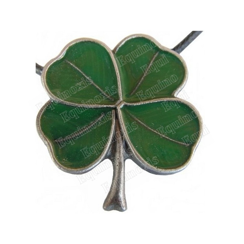 Celtic pendant – Four-leaved Clover – Green enamel – Silver