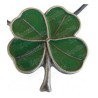 Celtic pendant – Four-leaved Clover – Green enamel – Silver