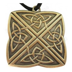 Celtic pendant – Four-direction knot – Square – Bronze antique