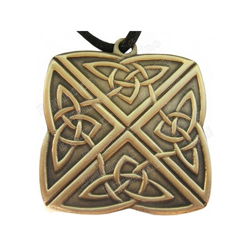 Celtic pendant – Four-direction knot – Square – Bronze antique