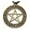 Celtic pendant – Pentagramme with Celtic knot – Antique bronze